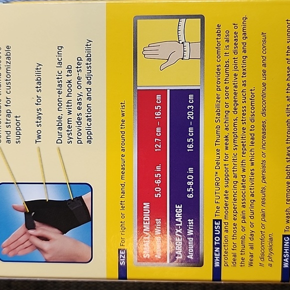 NWT Futuro Deluxe Thumb Stabilizer, size: L-XL Right or Left Hand - Picture 4 of 7